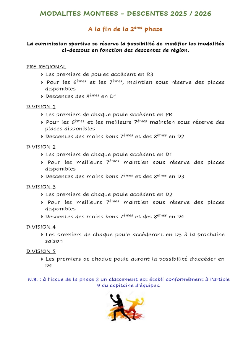 Modalités montées - descentes phase 2