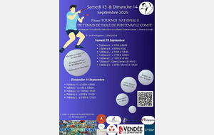 Tournoi National B le 13 et 14 septembre 2025 - Fontenay-le-Comte