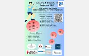 Tournoi National B le 12 et 13 septembre 2026 - Fontenay-le-Comte