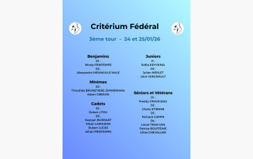 Critérium Fédéral 3ème tour