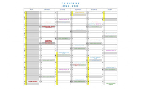 Calendrier de la saison