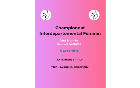 Championnat interdépartemental Féminin 1ère journée